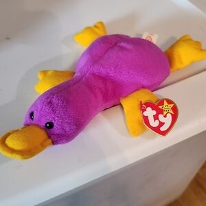 Ty Purple and Yellow Platypus Stuffed Animal